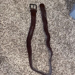 Women’s leather woven belt